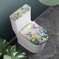 thumbnail image 2 of HELLHERO Hummingbirds Daisies Polyester Fabric Toilet Lid Seat Cover for Bathroom Home Comfort, Stretch Machine Washable Elastic Installation, Stretch Fit, 17"x21", 2 of 7