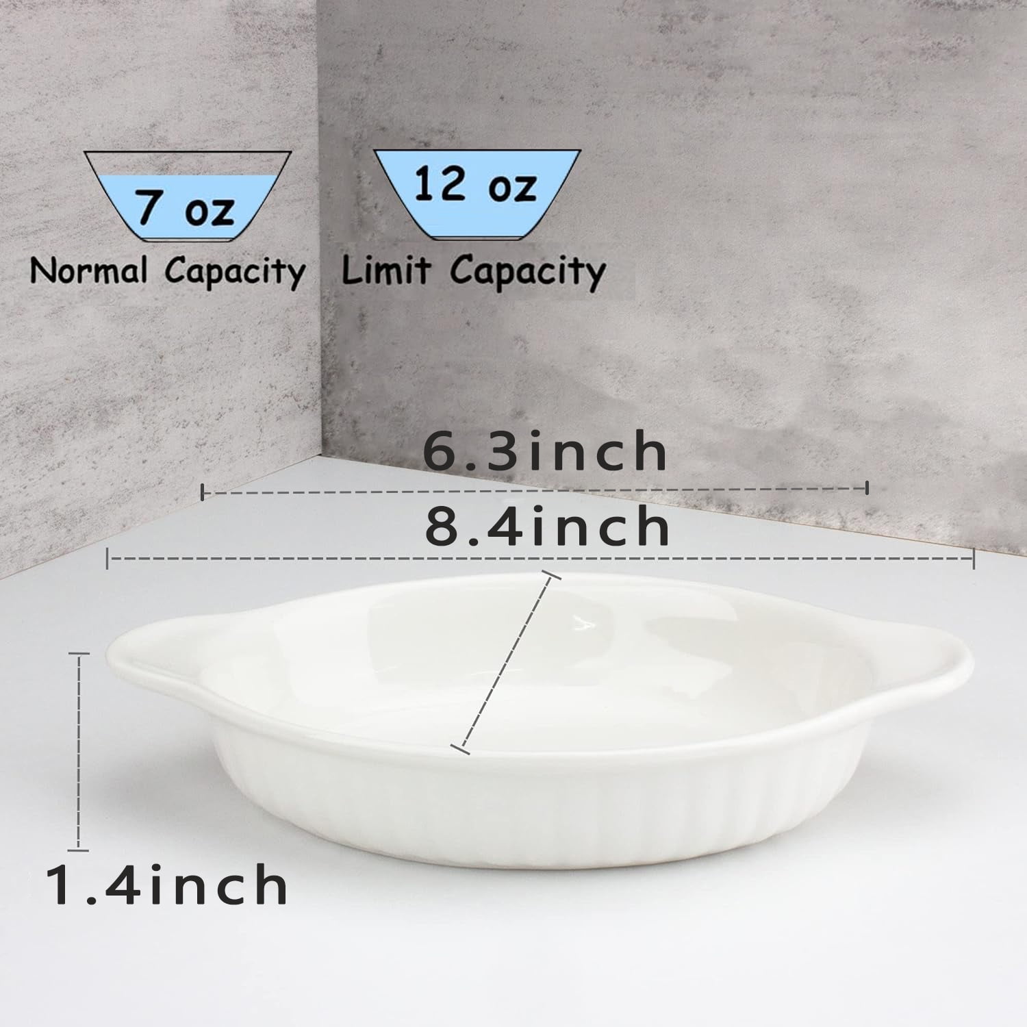 XINLTC Ceramic Au Gratin Baking Dishes, Set of 8 Oval Baking Dish Set for 1 or 2 Person Servings, Small Mini Casserole Dish with Double Handle, 8.4x4.8x1.4 inch