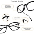 thumbnail image 3 of LifeArt Blue Light Blocking Glasses, Anti Eyestrain, Computer Reading Glasses, Gaming Glasses, TV Glasses for Women Men, Anti Glare (Black, +2.00 Magnification), 3 of 9