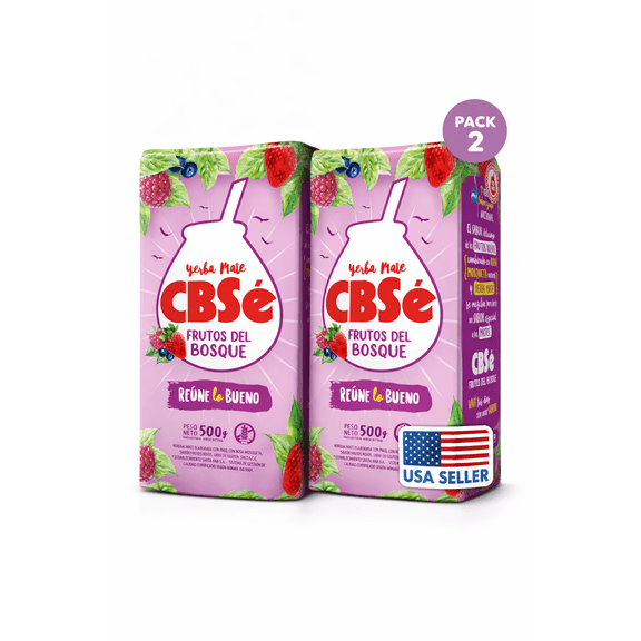 (2 Pack) CBSE Yerba Mate Forest Fruits / Yerba Mate Frutos del Bosque  500 gr. 1.1 lb. each