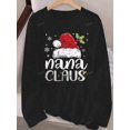 thumbnail image 3 of Women'S Christmas Nana Claus Graphic T-Shirt, Long Sleeve, Casual Round Neck, Polyester, Regular Fit, Festive Holiday Top, No Belt, No Pads, Pullover Style, 3 of 5