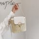 thumbnail image 3 of Bolsos pequeños de paja tipo cubo para mujer, bolsos de viaje para mujer, bolsos de mano, bolso de hombro sencillo para mujer, marrón y blanco, 3 of 4