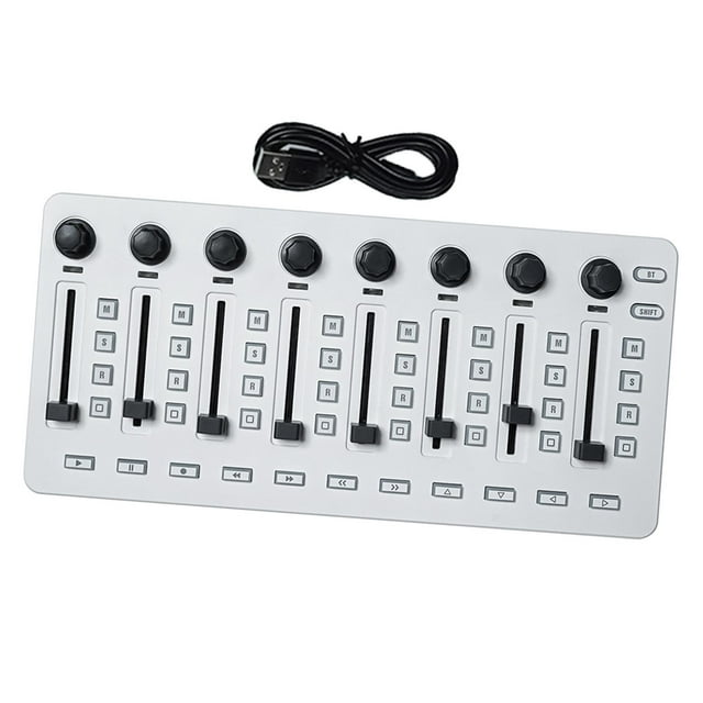 Mezclador controlador MIDI,Mezclador controlador MIDI inalámbrico portátil,Mezclador controlador MIDI USB con 8 teclas asignables,Consola de mezclas MIDI con 43 botones,Controlador Midi 8