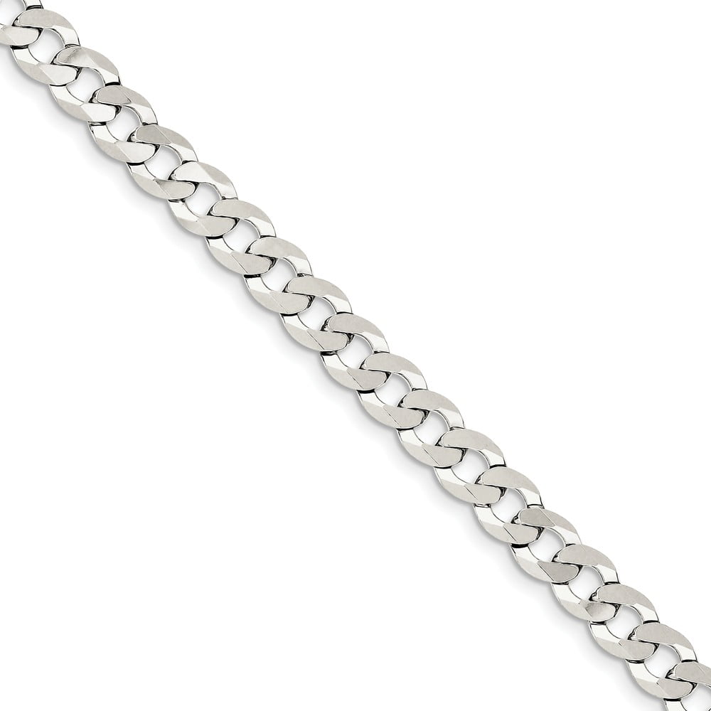 Solid 925 Sterling Silver 7mm Anchor Mariner Chain Necklace with Secure Lobster Lock Clasp