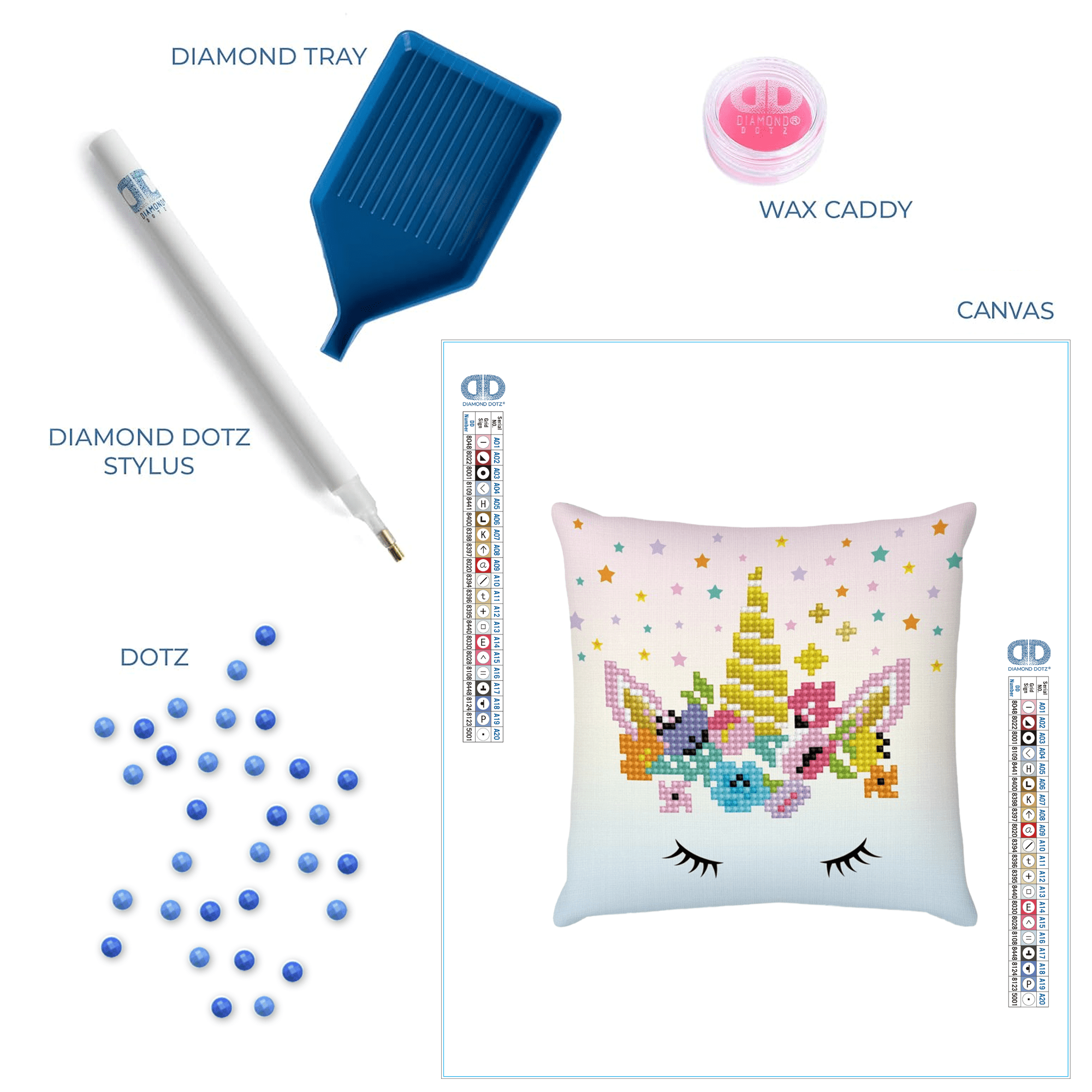Diamond Dotz Flower Crown Mini Pillow Unicorn Diamond Painting Kits for Adults - Diamond Art Kits a Relaxing Creative Craft Kit with Dotz Gems 7"x7"