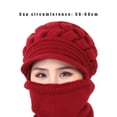 thumbnail image 4 of Sonducket 2020 nuevo calentador de cuello femenino Otoño Invierno gorros sombreros máscara mujer invierno sombrero tejido sombreros bufanda conjunto Sombreros Rojo, 4 of 8