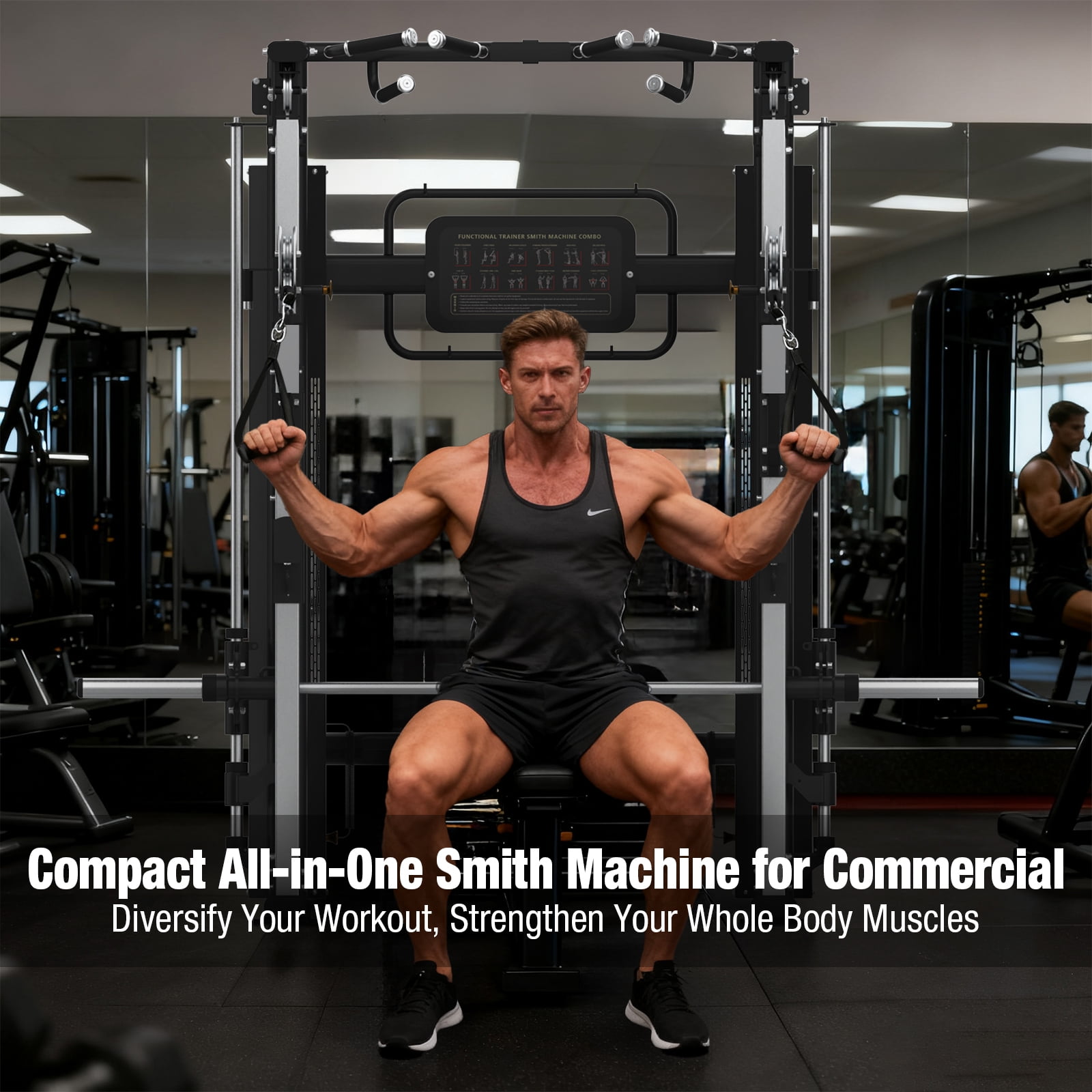 Functional Trainer Smith Machine for Commercial, Multifunctional