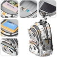 thumbnail image 4 of Cat and Fishbone Meow White Pattern Backpack for School, Cute School Bag with Adjustable Shoulder Straps and Padded Back, 16.9"x12.6"x5.9", 4 of 5