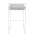 thumbnail image 5 of Fuji Contemporary Stackable Counter Stool In White With Light Grey Cowboy Fabric Cushion - Set Of 2, 5 of 6