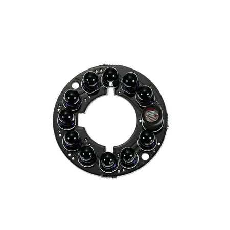 Ir Infrared Board Plate - 11 LEDs 850nm IR Infrared Board 45 Degree Round Plate IR Illuminator Board Bulb for CCTV Security Cameras - Black
