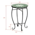 Ktaxon Green Flower Mosaic Wrought Iron Outdoor Accent Table