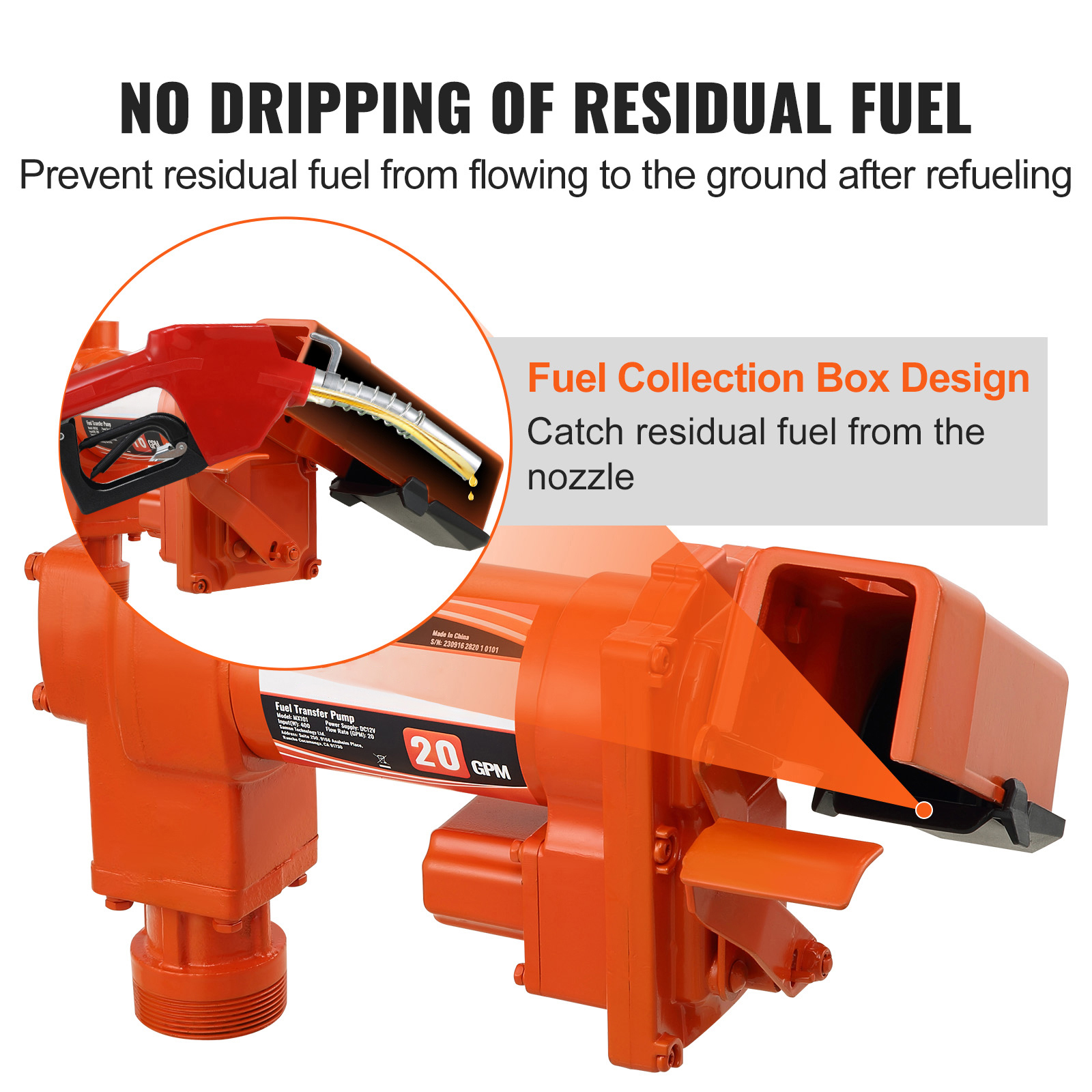 KFFKFF Fuel Transfer Pump Gasoline Pump 20GPM 12V for Transfer of Gasoline Diesel