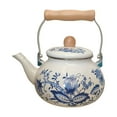 thumbnail image 2 of Tnarru Enamel Tea Kettle Floral Enamel Pot 2.5L with Handle Coffee Pot Water Kettle for Party Restaurant Kitchen Decor Hot Water Tea, 2 of 8