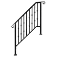thumbnail image 2 of Tcbosik Handrails for Outdoor Steps, 3-4 Steps Stair Hand Rail for Concrete Steps & Porch & Deck, Matte Black, 2 of 10