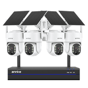 ANNKE 4MP Outdoor Wireless Solar Security Camera System, 4-Camera Pan & Tilt WiFi Surveillance Kit with NVR, 360° View, Color Night Vision, PIR Human Detect, 2-Way Audio