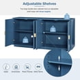 thumbnail image 5 of TUANLUO Buffet Sideboard, Accent Cabinet with 4 Doors, Modern Buffet Cabinet with Adjustable Shelves, Wood Storage Cabinet Furniture for Kitchen Dining Room Living Room, 60"L x 15"W x 30"H, Blue, 5 of 10