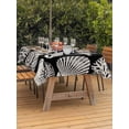 thumbnail image 3 of Outdoor Tablecloth with Umbrella Hole for Patio/Picnic/Party/Camping, Black Starfish Coastal Waterproof Table Cloth Rectangle Table Cover Washable, Shell Coral Summer Beach Nautical Ocean (54"x 80"), 3 of 9