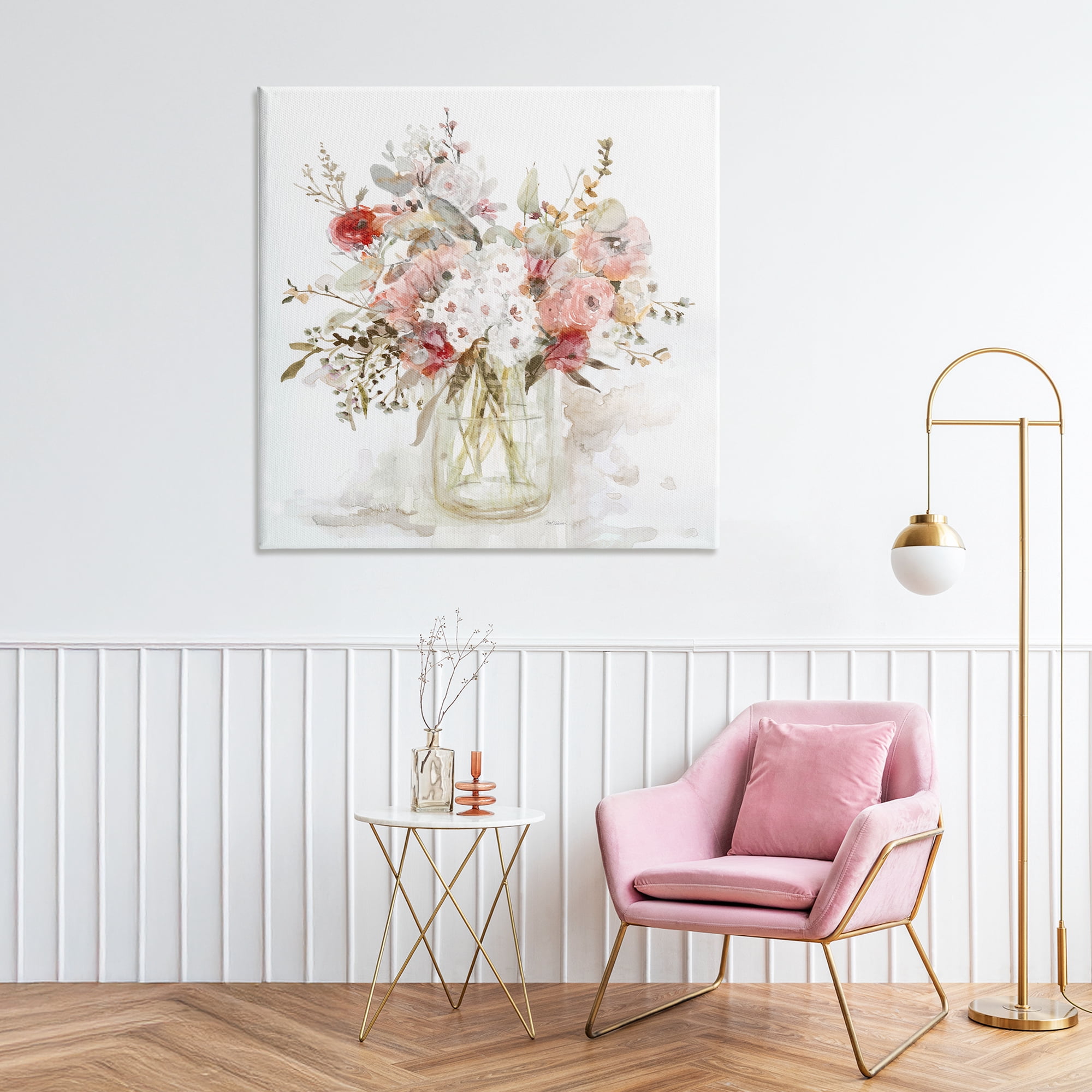 Stupell Industries Soft Blush Botanical Bouquet Canvas Wall Art, design by Carol Robinson