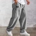 thumbnail image 2 of Casual Knit Joggers Straight Leg Loose Fit Drawstring Trousers With Jacquard Pattern For And Comfort/Grey/XL, 2 of 4