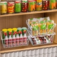 thumbnail image 2 of NOGIS 1 Pack Wire Storage Baskets, Large Farmhouse Metal Freezer Basket Storage Organizer Bins with Handles for Kitchen Cabinets, Pantry, Closets, Bedrooms, Bathrooms (White Large), 2 of 7