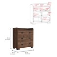 thumbnail image 3 of Newboti Furniture Alyn Dresser, Four Legs, Four Drawers, One Double Drawer, Superior Top -Dark Brown 30663, 3 of 8