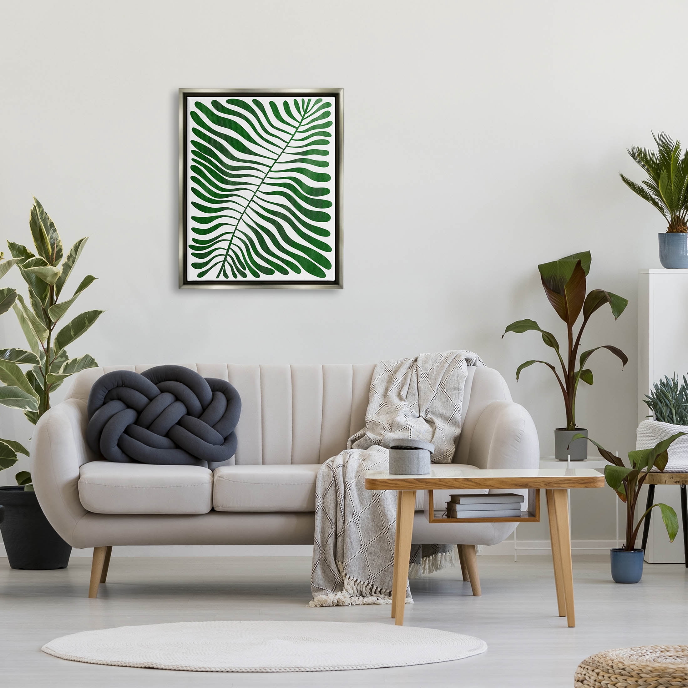 Abstract Fern Botanical Leaf Botanical & Floral Graphic Art Luster Gray Framed Art Print Wall Art
