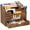 Drawer-Dark Brown, variant on Large Wood Desktop Mail Organizer with 4 Compartments & Drawer – Solid Wood Desk Organizer with Labelable Dividers for Files, Letters, Paper Folders – Gift for Students & Professionals