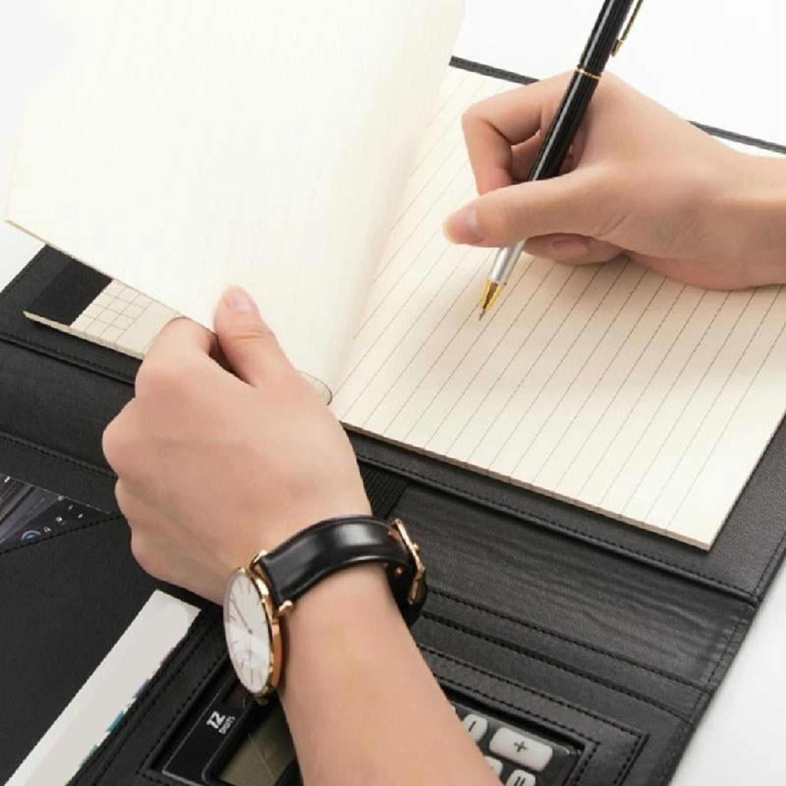 Leather Conference Folder with Clipboard Multi Pockets for Meeting Conference