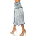 thumbnail image 5 of Be-Girl Women's Acid Wash Denim Midi Skirt,Flare, Mid-Waist, Distressed Finish-SG-89396, 5 of 6