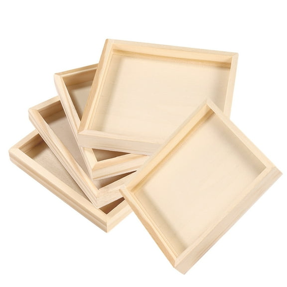Wooden Toy Storage Box for Building Blocks Khaki -friendly Material 5 Pieces