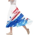 thumbnail image 2 of Plus Size Skirts for Women Independence Day High Waist A-Line Skirt Elastic Waist Flowy Skirt Stars and Stripes Party Festive Maxi Skirt, 2 of 5
