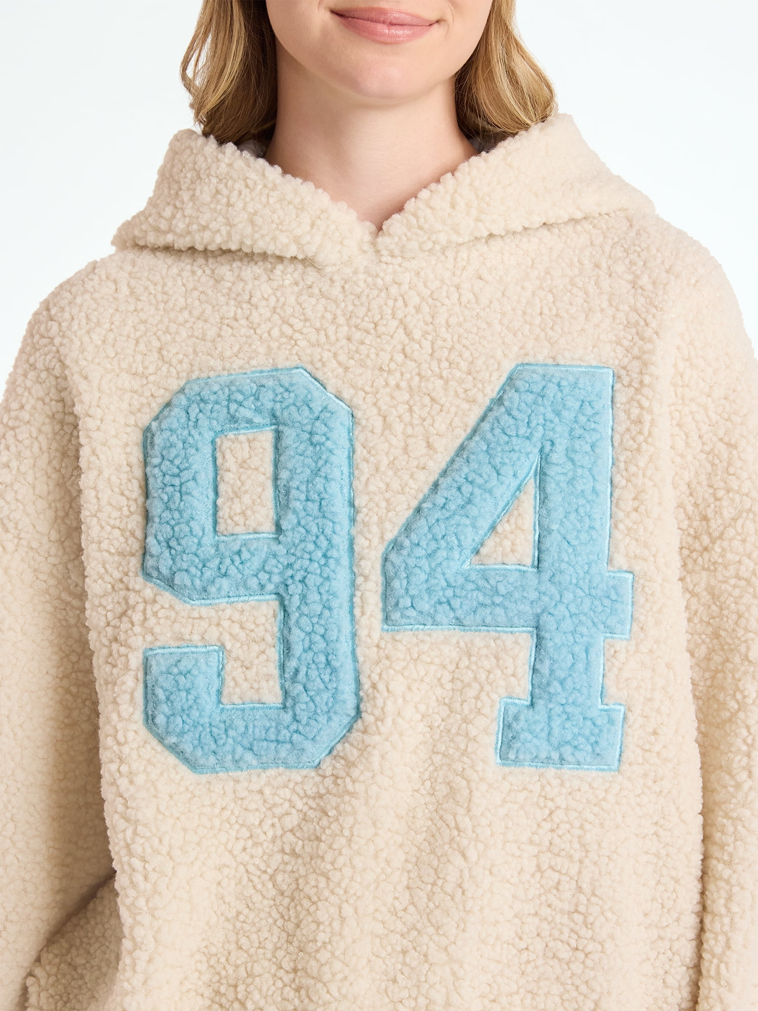 Embroidered Plush Pullover Hoodie, Women's - image 4
