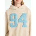 thumbnail image 4 of No Boundaries Embroidered Plush Pullover Hoodie, Women's, 4 of 5