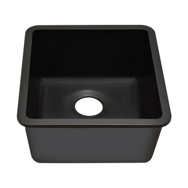 16" x 18" Quartz Kitchen Sink, Single Bowl Sink, Drop-in Sink, Undermount Sink, Granite Kitchen Sink, Galaxy Black Kitchen Sink, Lexicon Platinum LP-1618-K-SO