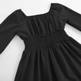 thumbnail image 6 of Favoffer Big Kid Girls Long Sleeve Dress Spring Summer Trumpet Sleeve Ruffle Hem Square Neck Solid Color Swing Gown for Daily Gathering Party Holiday Sizes 4-13Y, 6 of 7
