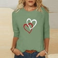 thumbnail image 2 of UAMVSH Women Heart Printed Shirts Plus Size Long Sleeve Pullover Tops Cute Graphic Trendy Blouses Ladies Valentine's Day Outfits(Medium,Green), 2 of 4