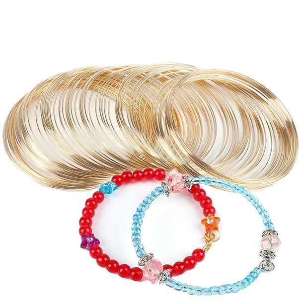 homeholiday 100 Circles Jewelry Wire Bangle Bracelet Making Beading Wire  Wrap DIY Jewellery Making Necklace Memory Cord