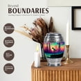 thumbnail image 3 of JAGASY Telescope Funeral Keepsake Urns for Ashes for Women, Blue Small Urn for Ashes Adult Male, Pine Trees Decorative Urns for Father, Aurora Borealis Cremation Urn for Mother, (3 Inch), 3 of 7