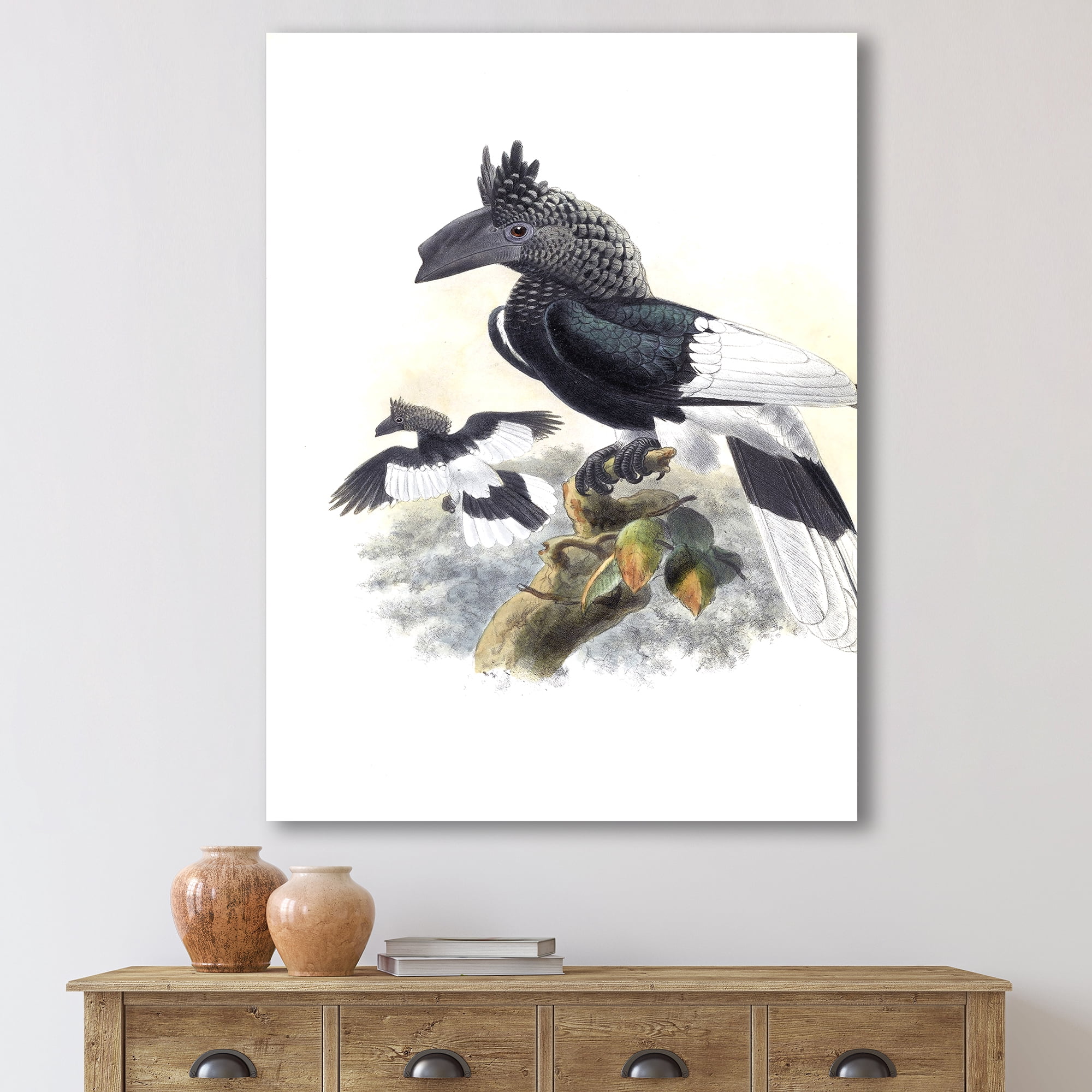 Designart ' Ancient Australian Birds XVI ' Traditional Canvas Wall Art Print