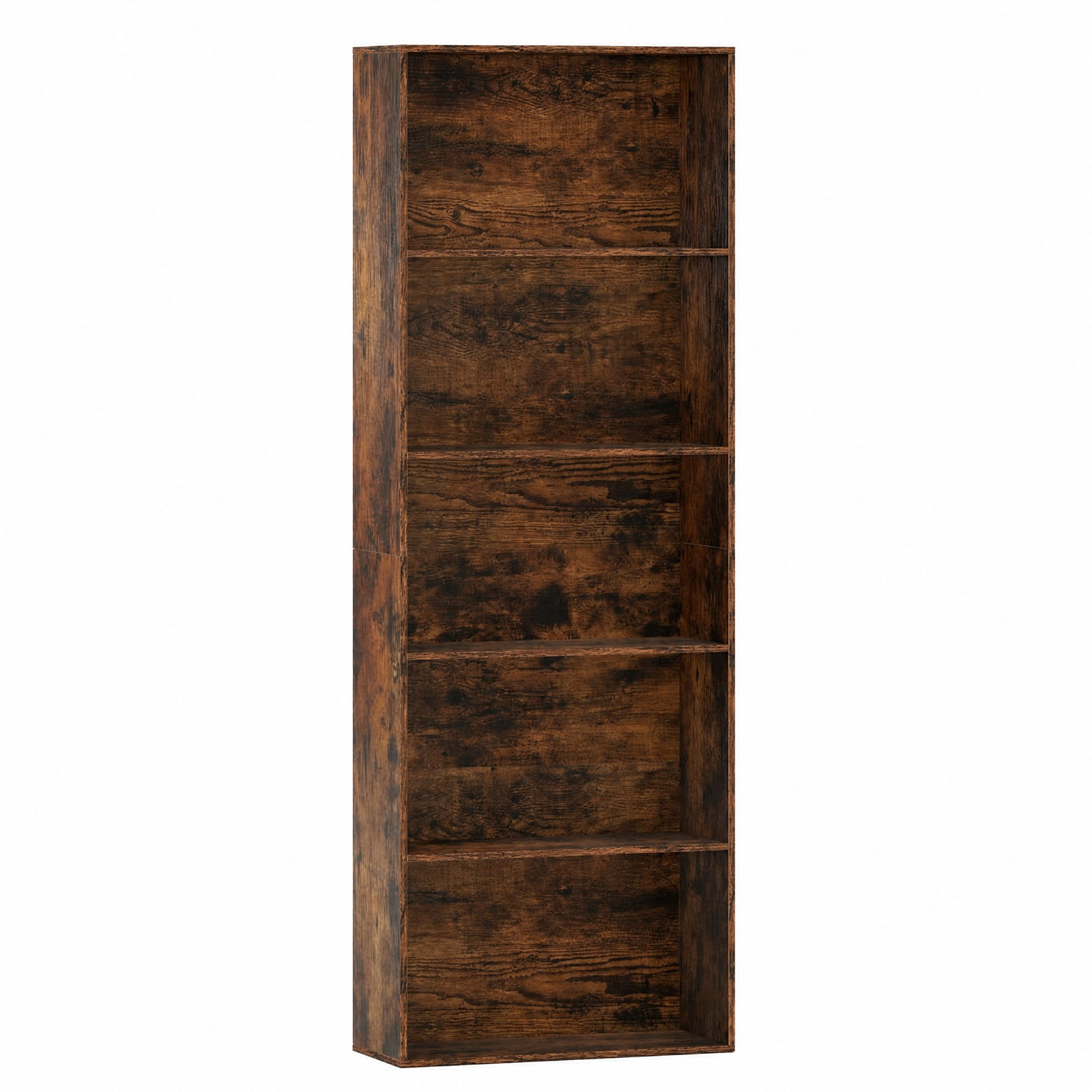 Furnibear 5-Tier Bookshelf Open Bookcase Freestanding Display Shelf Storage Organizer for Living Room Home Office Bedroom Display, Rustic Brown