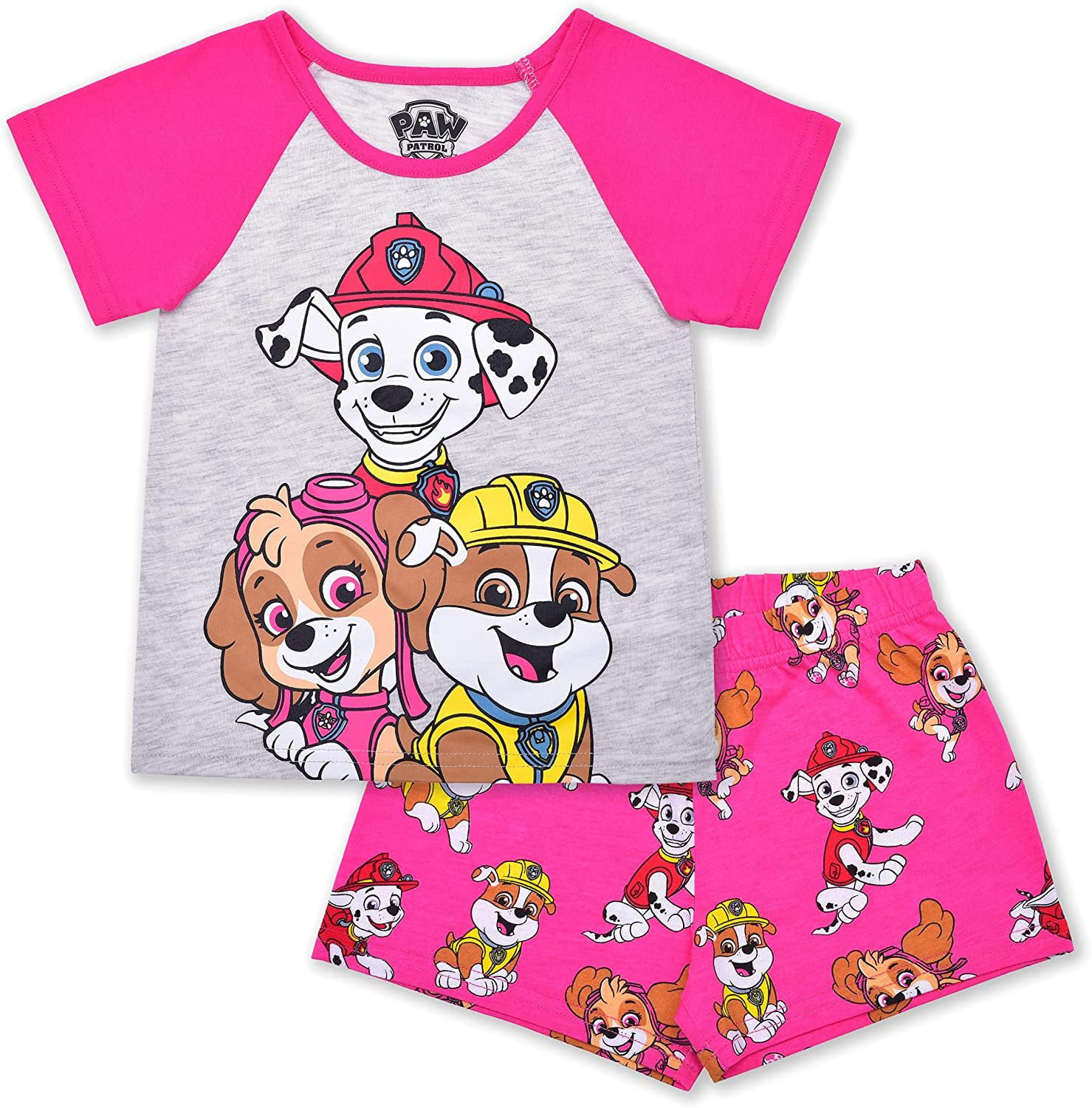 LOL Surprise 2 Pack Short Sleeves Tee and Shorts Set for Girls Kid’s Outfit Bundle 