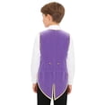 thumbnail image 7 of Aislor Boys Medieval Renaissance Vest Tailcoat Victorian Vintage Waistcoat Velvet Jacket Steampunk Purple 14, 7 of 7