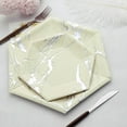 thumbnail image 2 of Efavormart 25 Pack - 12" Ivory Dinner Paper Plates, Hexagon Disposable Plate With Silver Foil Marble Design - 400 GSM Perfect for Wedding Receptions, Banquets, Catered Events, and Business Parties, 2 of 11