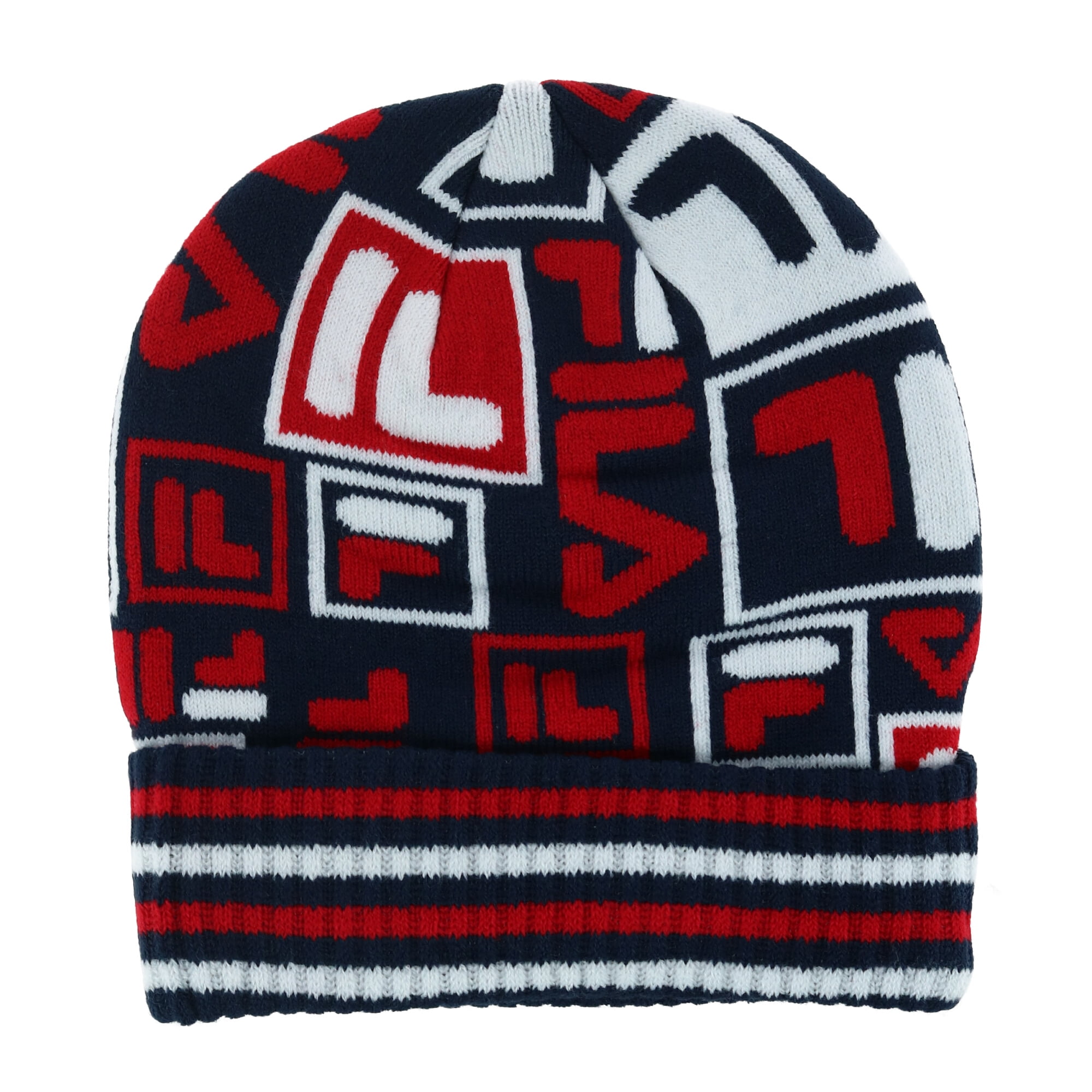Fila Jacquard Beanie Hat with Striped 