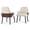 Beige+Brown, variant on GZXS 2-Pack Dining Armchairs, Two-Tone Beige & Yellow Chenille Fabric Upholstered Chairs with Solid Wood Legs & Ergonomic Curved Backrest, 300 Lbs Load Capacity