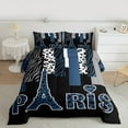 thumbnail image 2 of Homewish 3-Piece Eiffel Tower Zebra Polkadots Queen Comforter Set, 2 of 8