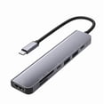 thumbnail image 1 of 7-in-1 USB-C Hub with 4K60Hz HDMI - USB to HDMI Adapter with SD/TF Card Reader & PD Charging, Multiport Docking Station for Laptop/PC/MacBook, 1 of 5