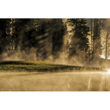 Steam Rises at Sunrise on Sparks Lake in the Deschutes National Forest Near Bend, Oregon, Usa Print Wall Art By Chuck (Best Lakes Near Bend Oregon)