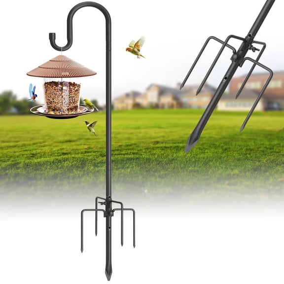 Shepherds Hooks 62 inch, Hummingbird Feeder Hanger for Outside, Heavy Duty Bird Feeder Pole 5-7ft for Outdoor
