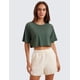 thumbnail image 3 of Remera CRZ YOGA Crop Top de Algodón Pima Gris Oliva M, 3 of 5